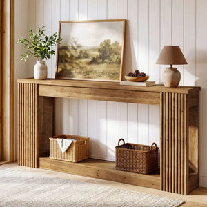 MESA DE COMEDOR EXTENSIBLE EN PORCELANATO Y MADERA DE NOGAL 