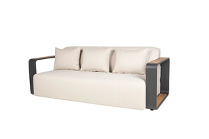 DIVANO 3 PZ ALLUMINIO TESSUTO IMPERMEABILE 210x99x75CM