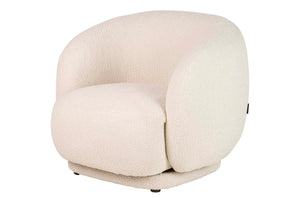 POLTRONA BOUCLE BEIGE LUNA GIRATORIA 93X87X73 CM