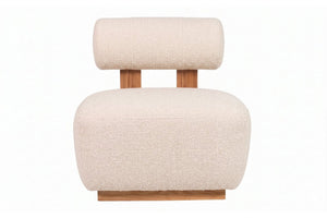 Poltrona in ciniglia beige in MDF 68x78x67 cm
