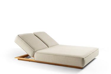 Lettino prendisole doppio Juan in teak Mario Siesta