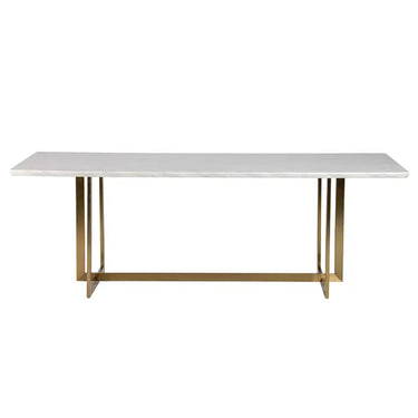 Tavolo da pranzo in marmo e acciaio inox Tebas 220x100x76 cm