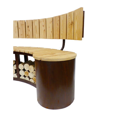 Panca Pforzheim portalegna con schienale stile alpino per baite e hotel di montagna