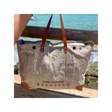 Grande borsa rettangolare con cerniera e manici in pelle - PRESTON SKYLAR