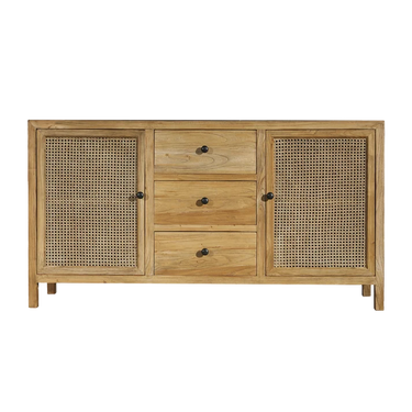Credenza paglia di Vienna 3 cassetti 2 ante 160 x 45 x 85 h cm