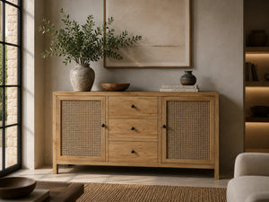 Credenza paglia di Vienna 3 cassetti 2 ante 160 x 45 x 85 h cm
