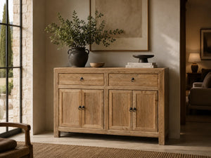 Credenza in legno 2 cassetti 4 ante 150 x 40 x 90 h cm