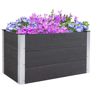 Set di 2 fioriere Aiuola rialzata in alluminio, grigio