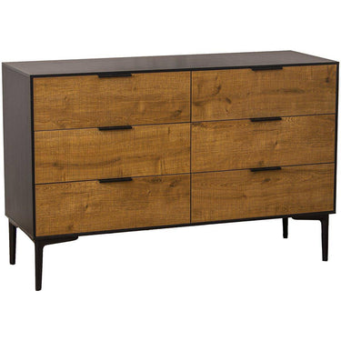 CREDENZA C/6 CASSETTI LEGNO DM, GAMBE METALLO NERO LL80004 (8472)