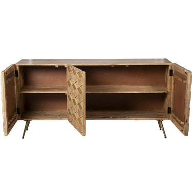 CREDENZA IN LEGNO DI MANGO CON 3 ANTE _160X40X80CM LL39021