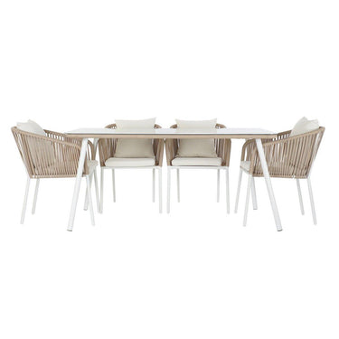 SET TAVOLA 7 ALLUMINIO POLIESTERE 163X95X6 BEIGE MB192536