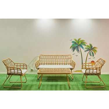 SET BALI 4 PEZZI RATTAN PE/GRIGIO. OK1499