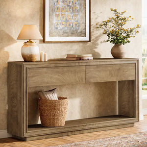 Consolle stile fattoria da 63" con 2 cassetti e ripiano,