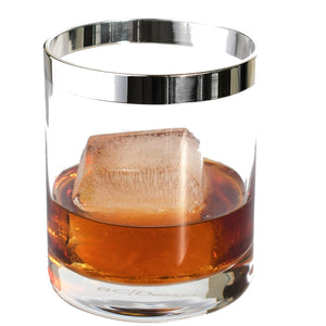 Set di bicchieri da whiskey con bordo in argento puro
