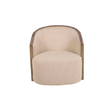 Poltrona girevole in legno di frassino beige 75x75x76 cm
