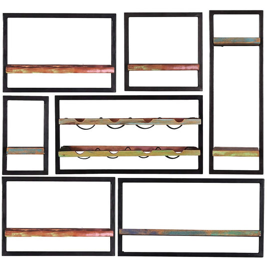 Set mensole da parete, 7 pezzi 3 modelli