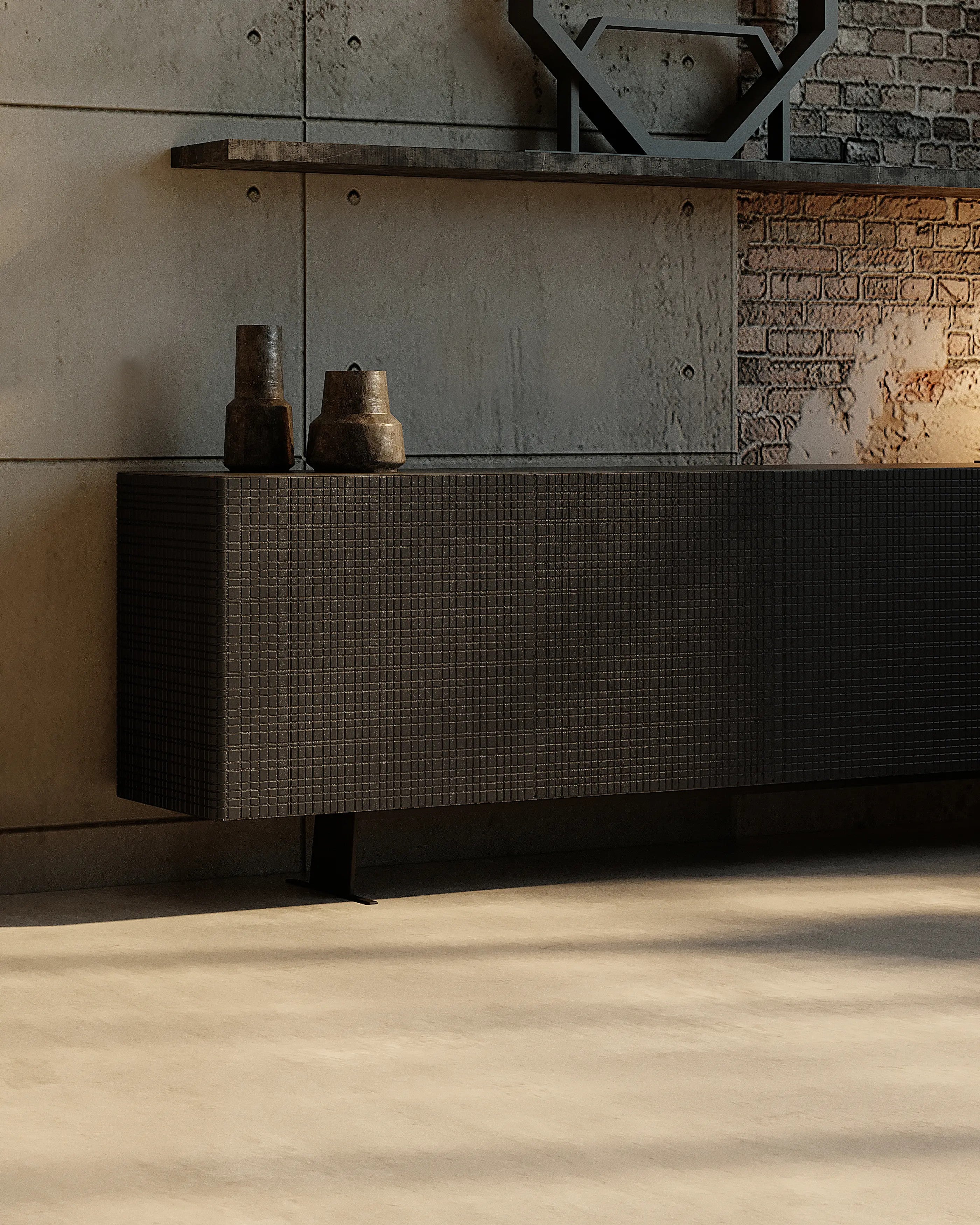 Credenza FORGE in legno di teak 230 x 45 x 69 cm