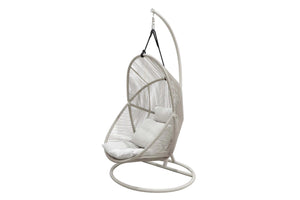 Poltrona sospesa in alluminio e corda 84x77x117 cm