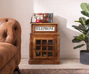 Mobiletto Vintage in Legno “Telephone”