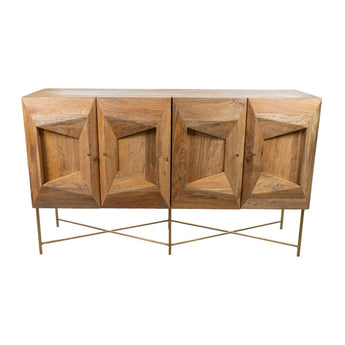 CREDENZA MOBILE 4 ANTE MANIGLIA LEGNO GAMBE IN METALLO HM121039