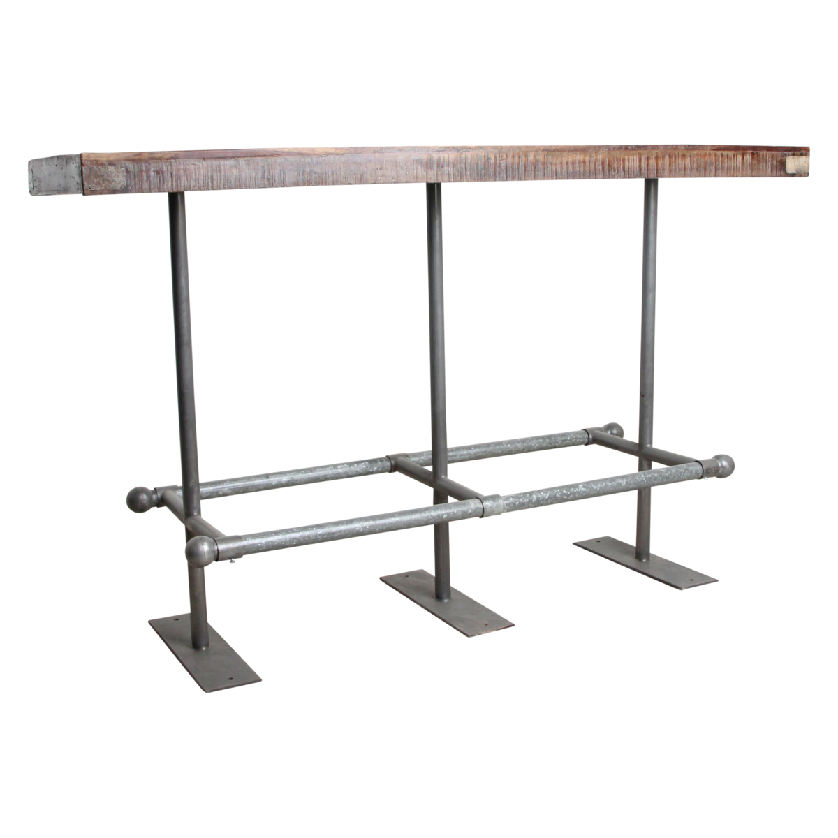 Brown Market bar table with iron base