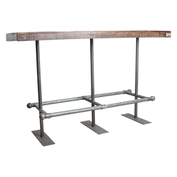 Brown Market bar table with iron base