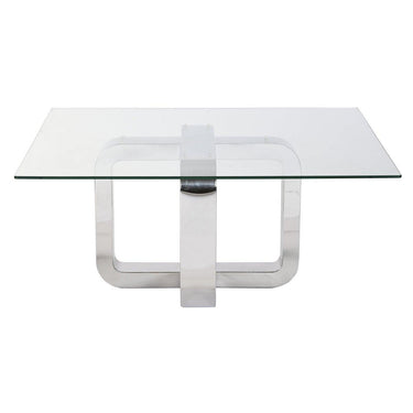 TAVOLINO IN ACCIAIO VETRO TEMPERATO 100X100X45 MB202975