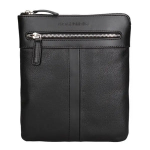 Borsa a tracolla uomo Momo Design Nerian vera pelle nero blu