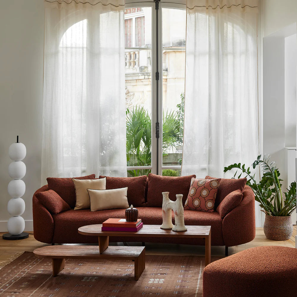 Divano Julika a 3 posti arancione bruciato