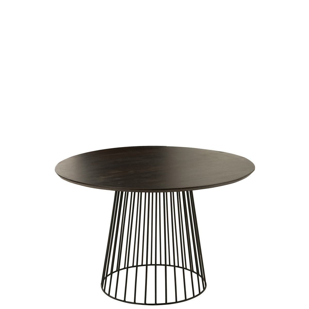 SET OF 2 round J-Line tables in mango wood and natural black metal ND