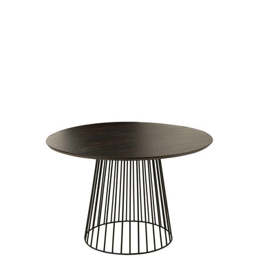 JUEGO DE 2 mesas redondas J-Line en madera de mango y metal negro natural ND