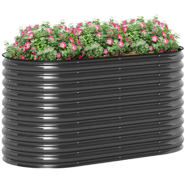 Set di 2 Fioriere grigio scuro