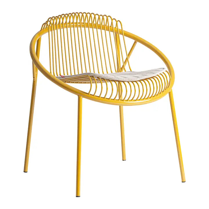 Set di 2 sedie in ferro color senape, di 67x6x74cm