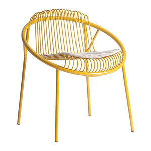 Set di 2 sedie in ferro color senape, di 67x6x74cm