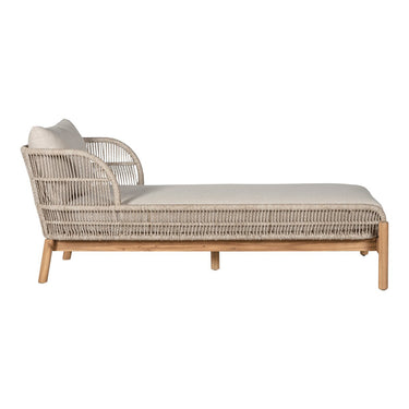 Lettino prendisole Terracina - Marrone/Beige, Acacia/Corda/Acciaio, 190x87x72,6 cm