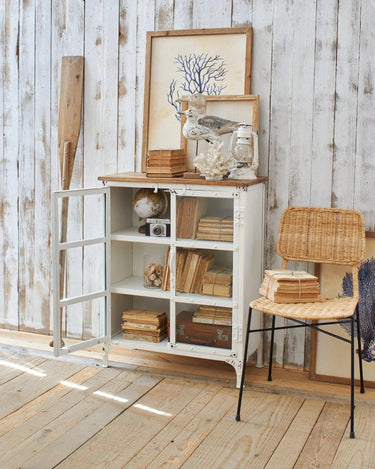 Credenza in ferro e vetro Cap Ferrat 73 cm