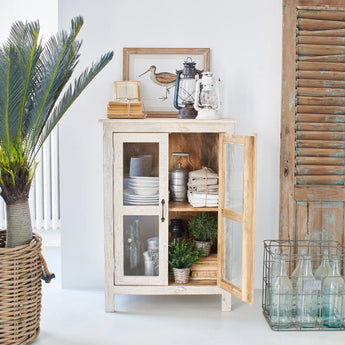 Credenza in legno e vetro Pantelleria 70 cm