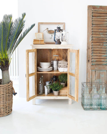 Credenza in legno e vetro Pantelleria 70 cm