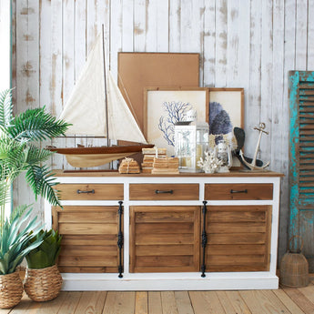 Credenza in legno massello St. Barth 185 cm