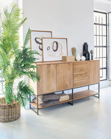 Credenza 3 ante e 4 cassetti in legno e ferro Skyline 180 cm