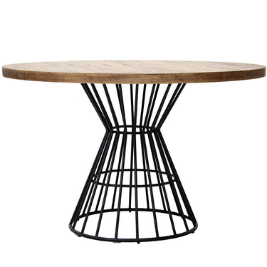 TAVOLO DA PRANZO IN LEGNO CON BASE IN METALLO NERO +84216 _°120X76CM LEGNO: DM+SCHEDA PIN LL84211