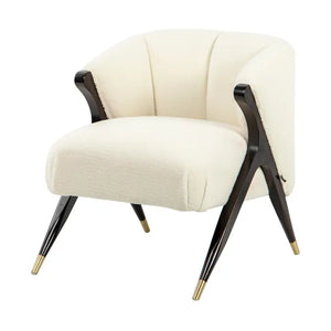 Poltrona bouclé bianca Kirkenes 69x72x75 cm