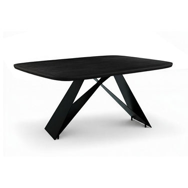 Tavolo da pranzo 240x100 cm, piano in massello di Mango, struttura in metallo Cross Base nero