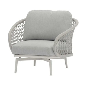 Poltrona in alluminio grigio con cuscino 96x85x84 cm