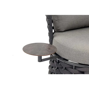 Tavolino ausiliario in alluminio HPL grigio 30x30x41 cm