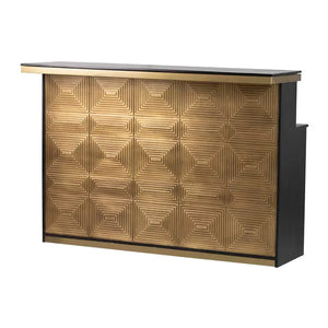 Bancone da bar in legno di mango e metallo 160x65x110 cm