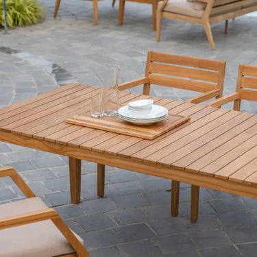 Gunnaröd – Set da pranzo in teak A/B Grade con 6 sedie e cuscini per seduta