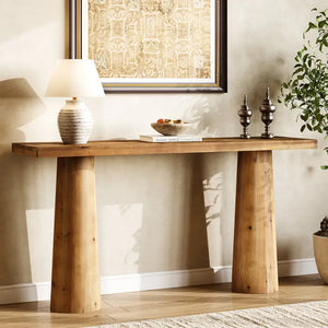 63" consolle in legno massiccio, stile fattoria tavolo
