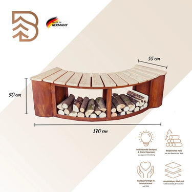 Panca Friburgo portalegna stile alpino per baite e hotel di montagna