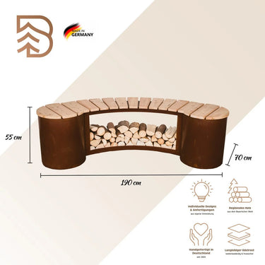 Panca Pforzheim  portalegna  stile alpino per baite e hotel di montagna